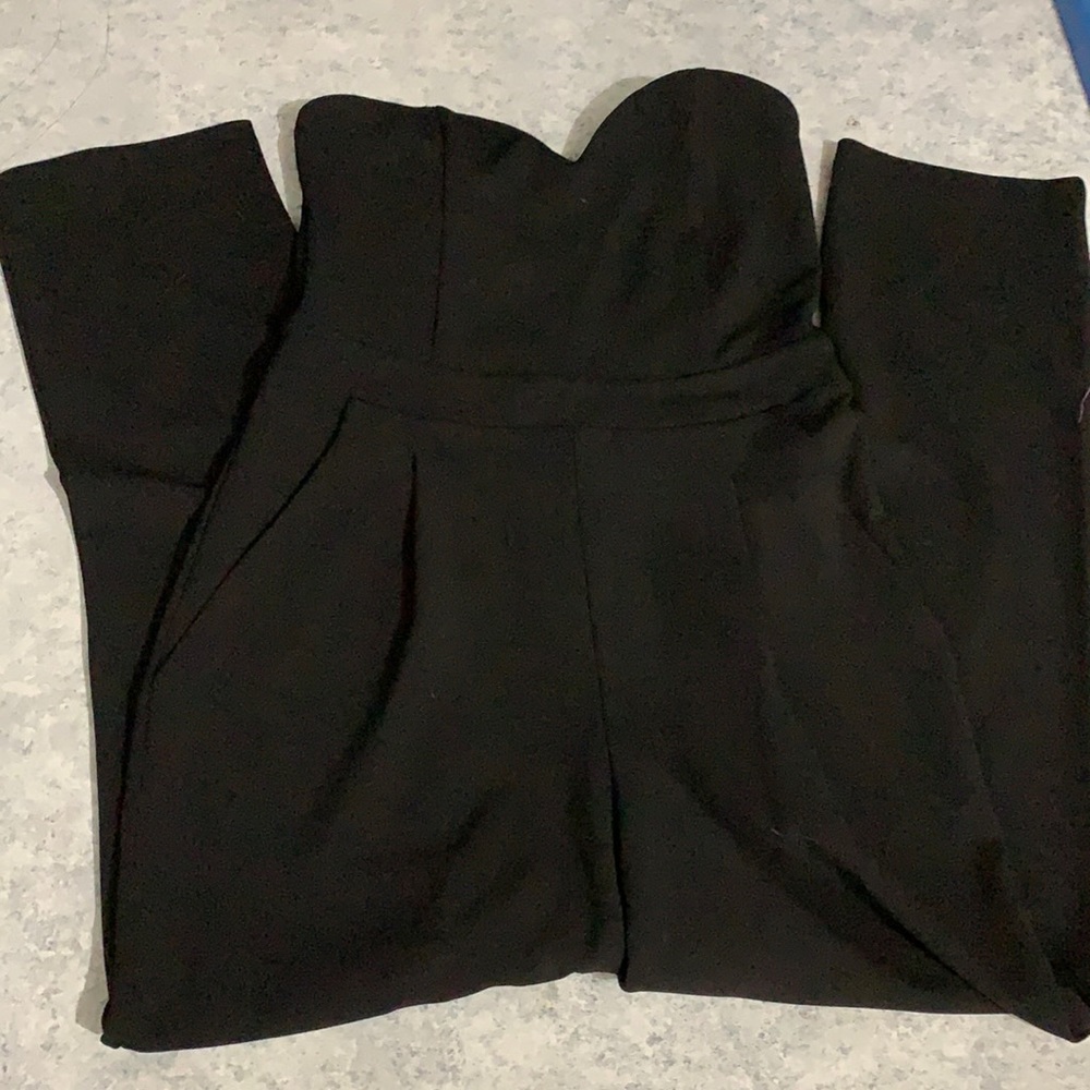 Express Strapless jumpsuit with pockets